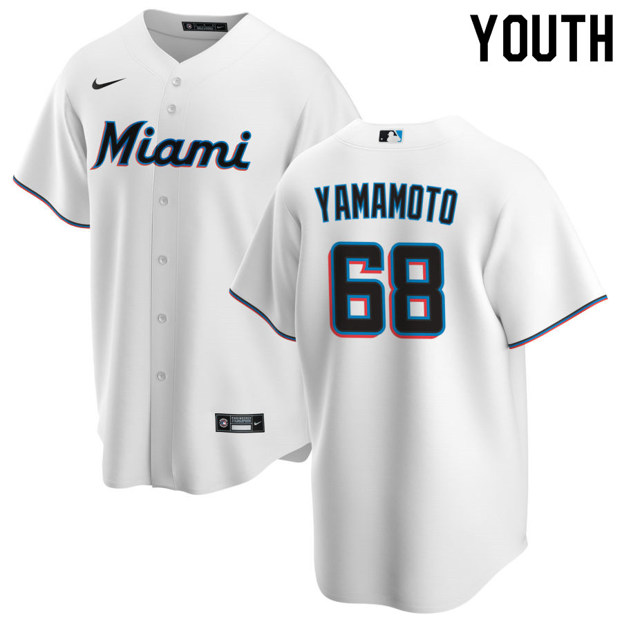 Nike Youth #68 Jordan Yamamoto Miami Marlins Baseball Jerseys Sale-White